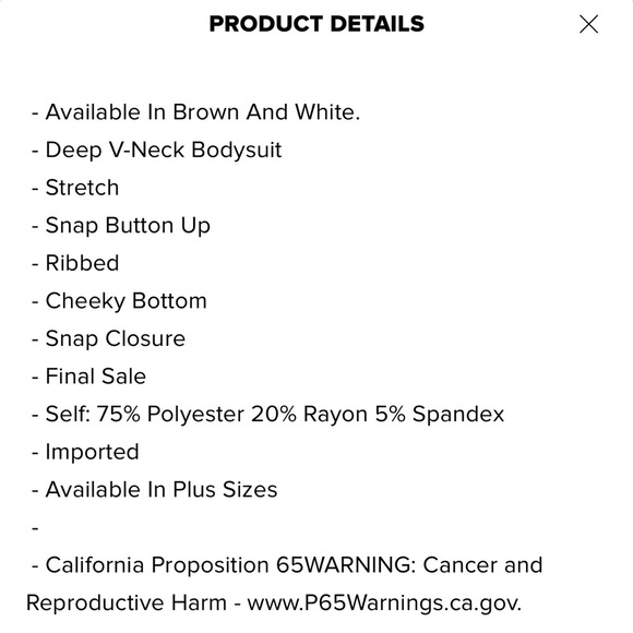 White Ribbed Button-Up Bodysuit - Picture 7 of 7